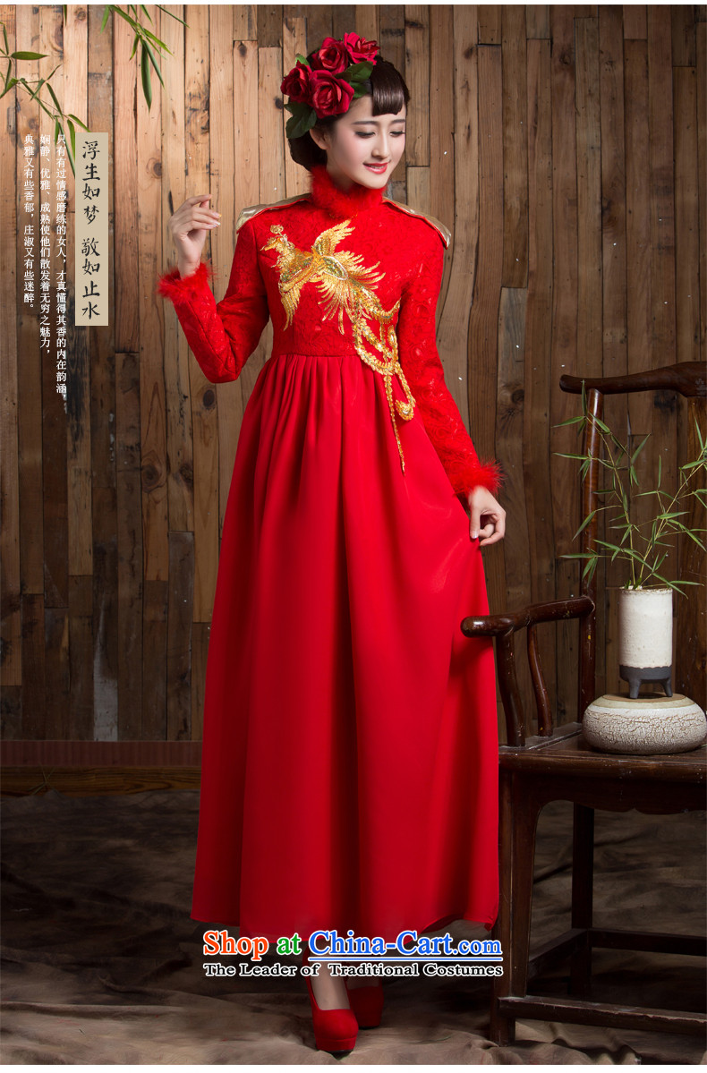 You do not marry non-Top Loin of large numbers of pregnant women serving thickened the bride bows of winter clothing long-sleeved qipao retro lace long wedding dress red clip cotton long 5XL picture, prices, brand platters! The elections are supplied in the national character of distribution, so action, buy now enjoy more preferential! As soon as possible.
