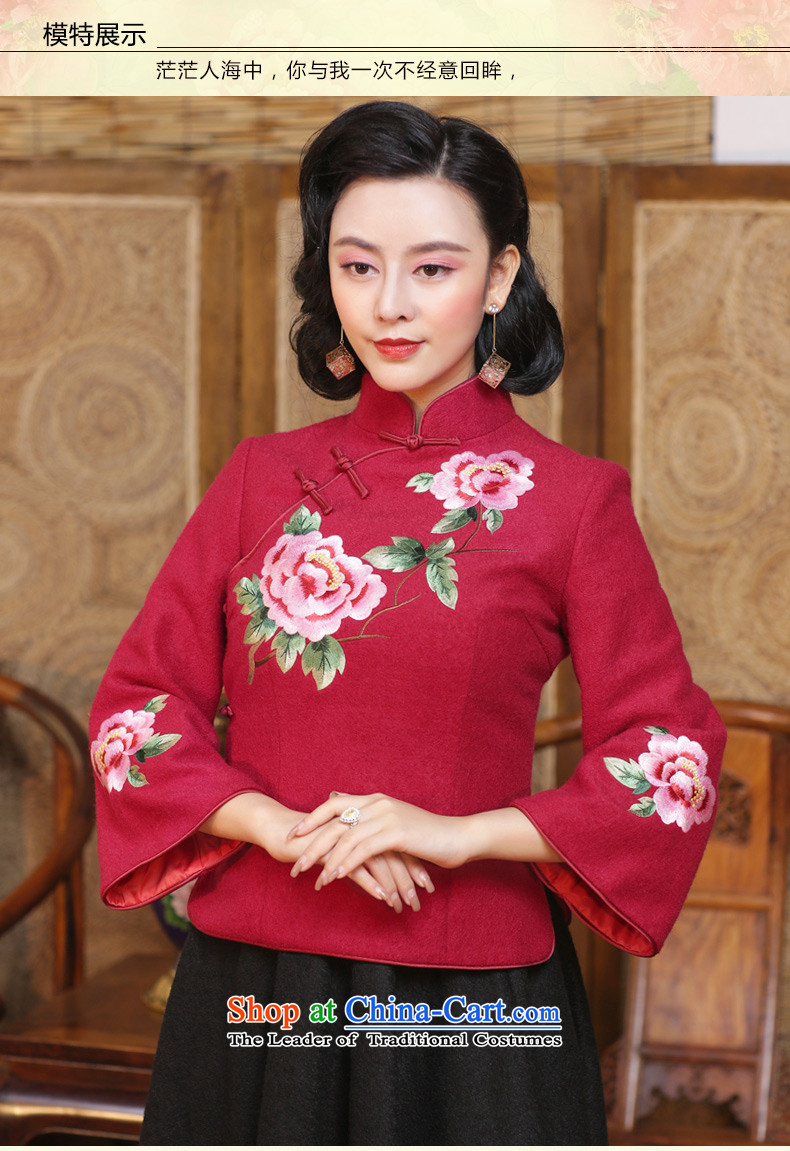 The Republic of Korea, China ethnic classic wind embroidery Tang Dynasty Chinese qipao Ms. shirt Fall/Winter Collections tea arts garment China wind in red - 15 days pre-sale prices, pictures, XL brand platters! The elections are supplied in the national character of distribution, so action, buy now enjoy more preferential! As soon as possible.