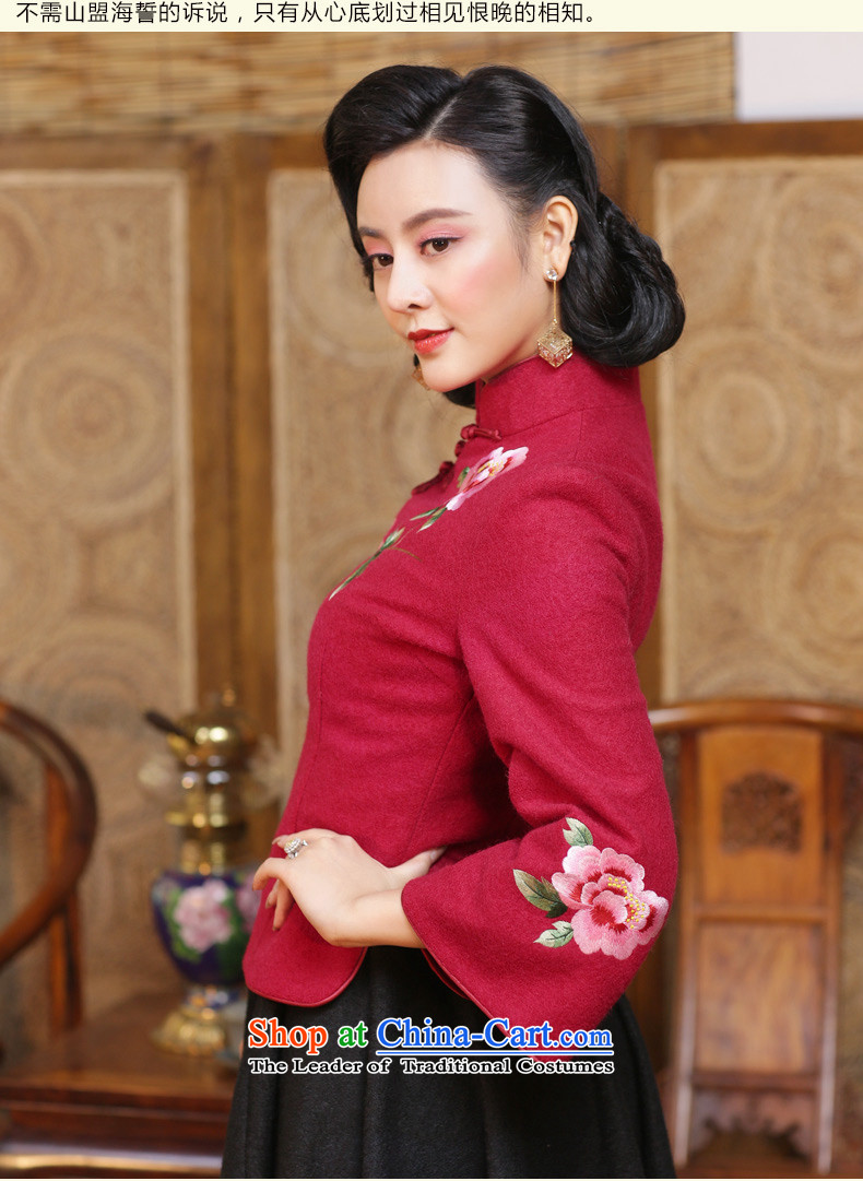 The Republic of Korea, China ethnic classic wind embroidery Tang Dynasty Chinese qipao Ms. shirt Fall/Winter Collections tea arts garment China wind in red - 15 days pre-sale prices, pictures, XL brand platters! The elections are supplied in the national character of distribution, so action, buy now enjoy more preferential! As soon as possible.