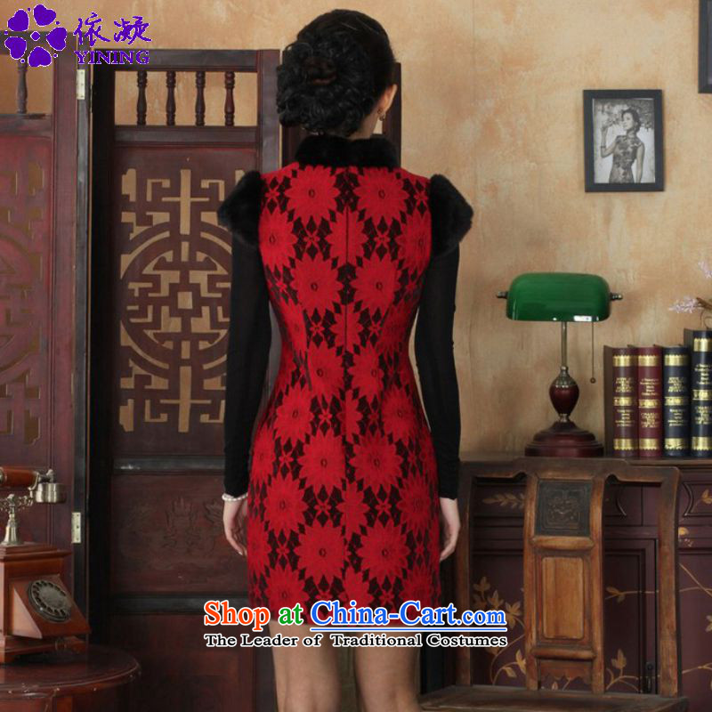 In accordance with the Fuser OF ETHNIC CHINESE WOMEN'S improved dresses Classic tray clip short of Sau San Tong replacing old winter qipao /Y0023# figure , L, in accordance with the fuser has been pressed shopping on the Internet
