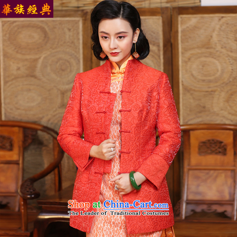 China-Tang dynasty Classic Chinese cheongsam dress jacket of the Republic of Korea Air Ms. improved long-sleeved shirt 2015 Fall_Winter Collections suit - 15 days pre-sale?XXL