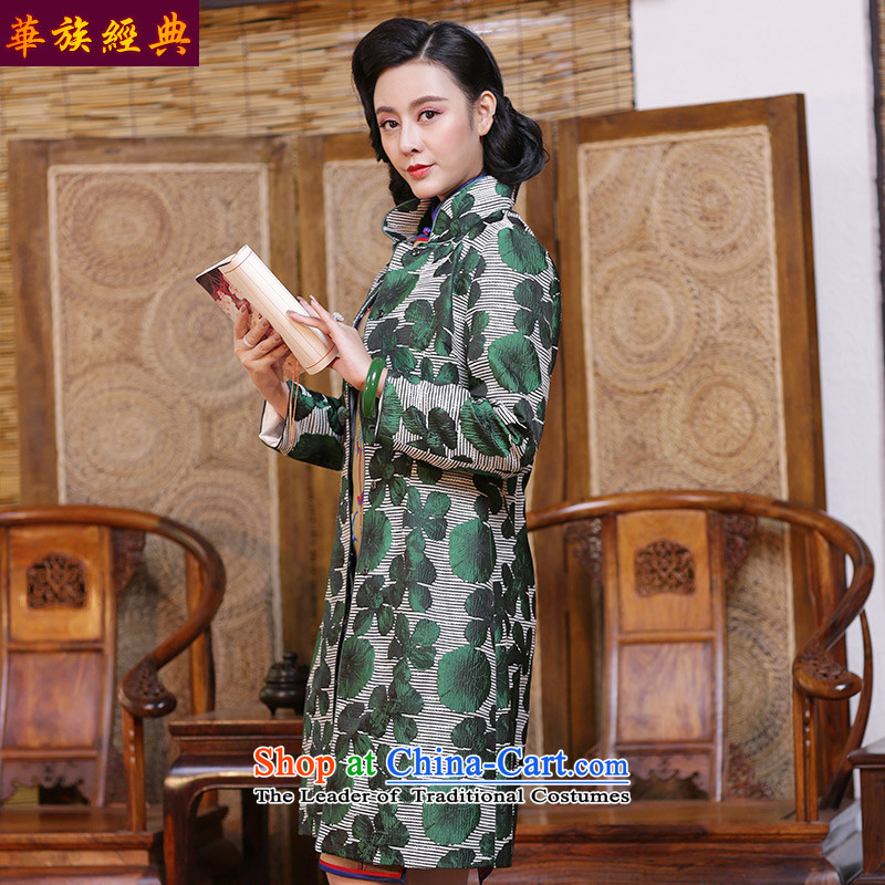 China ethnic nationalities Tang Dynasty Ms. classic autumn and winter coats 2015 CHINESE CHEONGSAM with T-shirt China wind Han-improved Green - 15 days pre-sale XXXL, ethnic Chinese Classic (HUAZUJINGDIAN) , , , shopping on the Internet