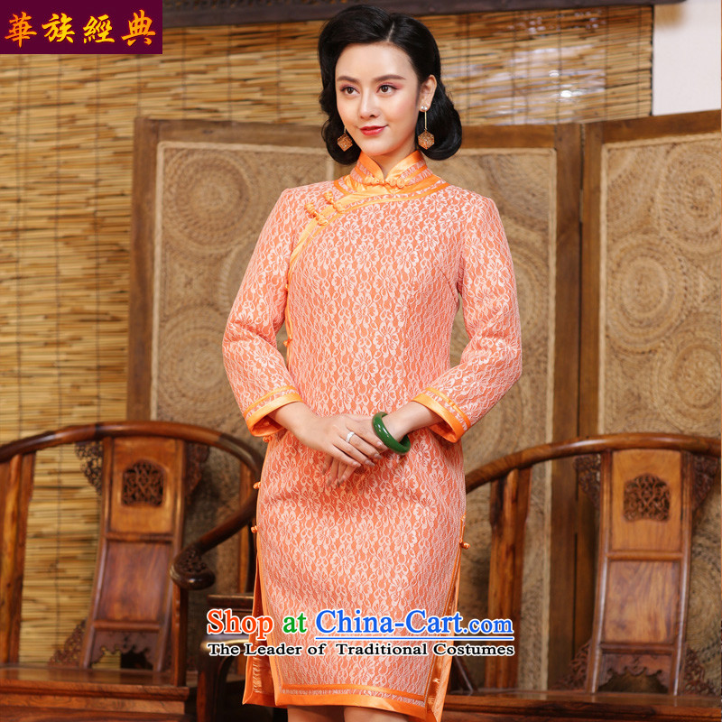 China Ethnic Classic long-sleeved qipao winter 2015 new autumn improved stylish Chinese dress code cheongsam dress girls Big Picture Color - 15 days pre-sale L