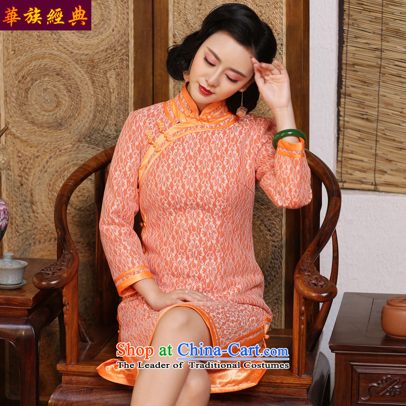 China Ethnic Classic long-sleeved qipao winter 2015 new autumn improved stylish Chinese dress code cheongsam dress girls Big Picture Color - pre-sale 15 days , L, ethnic Chinese Classic (HUAZUJINGDIAN) , , , shopping on the Internet