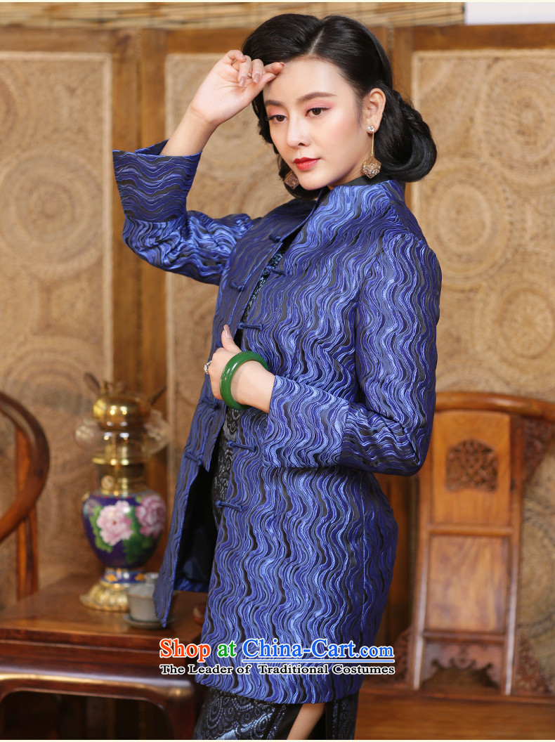 Chinese Classic long-sleeved jacket qipao Serb autumn and winter, Ms. Han-Tang Dynasty Chinese shirt of the Republic of Korea in improving women's Blue - 15 days pre-sale XXXL pictures, prices, brand platters! The elections are supplied in the national character of distribution, so action, buy now enjoy more preferential! As soon as possible.
