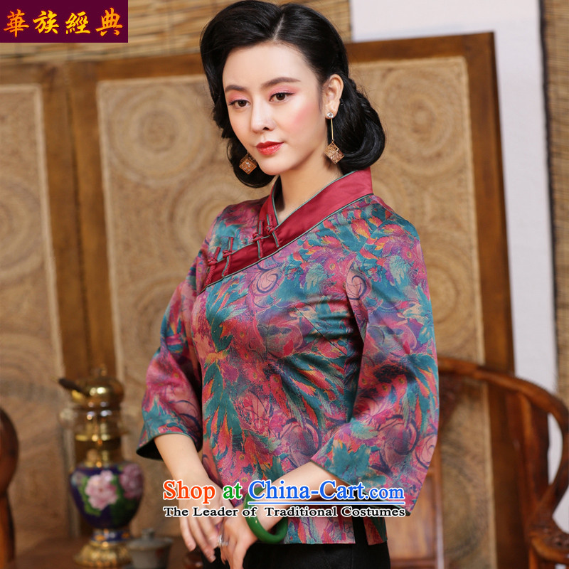 Chinese Classic cheongsam shirt clip-cotton Ms. Tang Dynasty Chinese improved Han-Republic of Korea wind cotton jacquard yarn Fall/Winter Collections 2015 - Pre-sale 15 days , L, ethnic Chinese Classic (HUAZUJINGDIAN) , , , shopping on the Internet