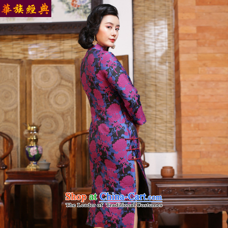 China ethnic Chinese in long-sleeved Long Classic of daily Sau San retro cheongsam dress of autumn and winter wind of the Republic of Korea - pre-sale elegant floral XXXL, 15 days China Ethnic Classic (HUAZUJINGDIAN) , , , shopping on the Internet