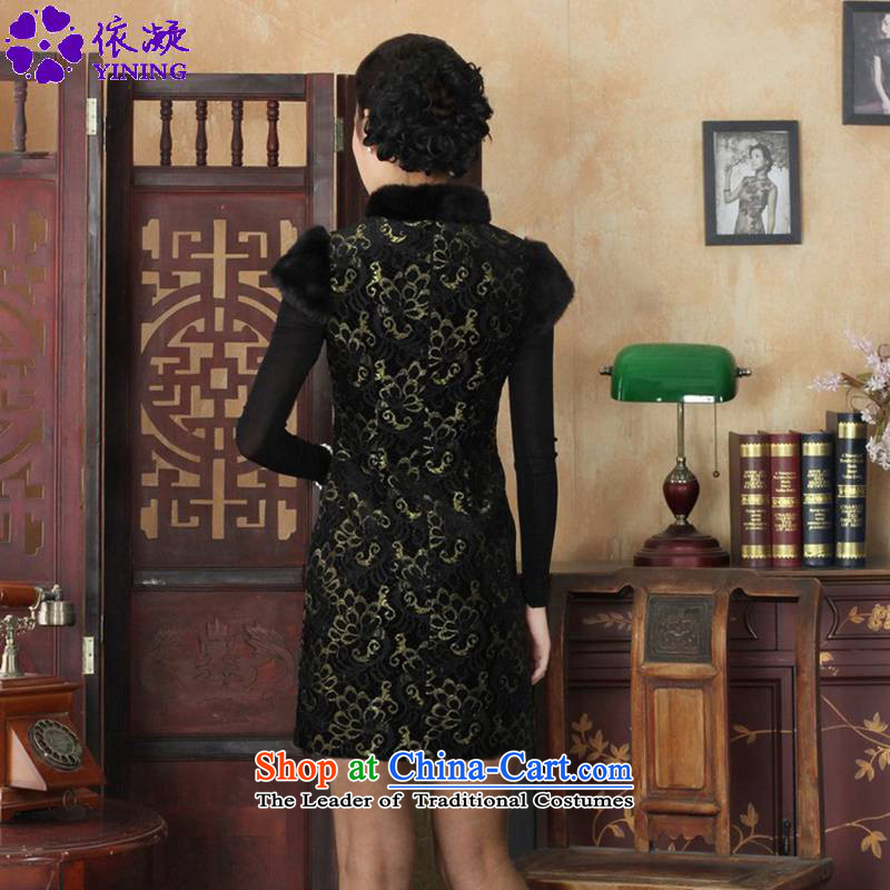 In accordance with the fuser retro ethnic Chinese improved women's dresses need collar badges of Sau San Tong replacing old qipao winter /Y0025# 2XL, figure in accordance with the fuser has been pressed shopping on the Internet