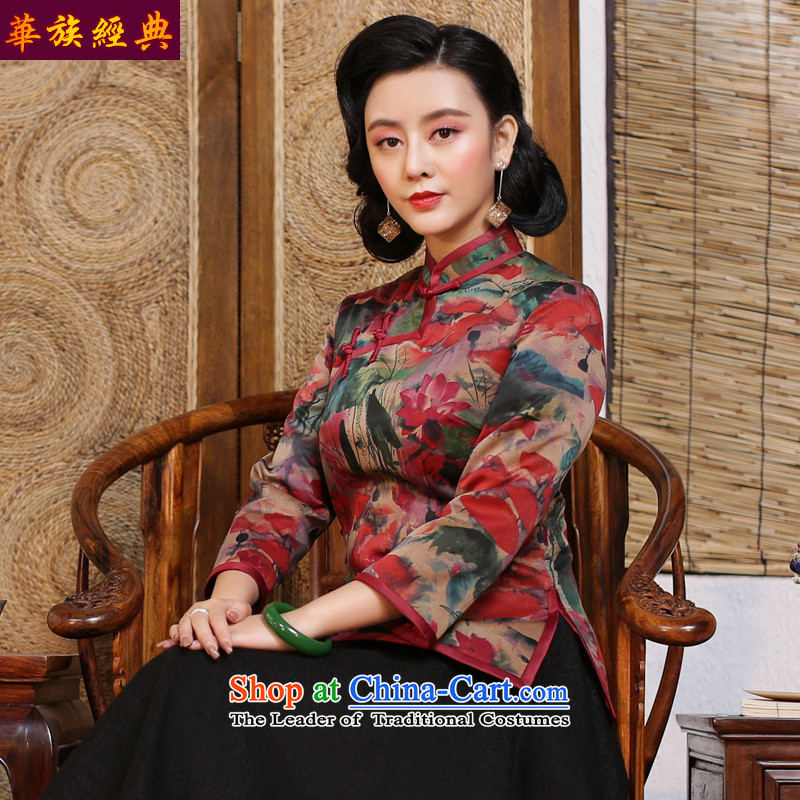 Chinese Classic cheongsam shirt clip-cotton Ms. Tang Dynasty Chinese improved Han-Republic of Korea wind cotton jacquard yarn Fall/Winter Collections 2015 - Pre-sale 15 days , M, China Ethnic Classic (HUAZUJINGDIAN) , , , shopping on the Internet