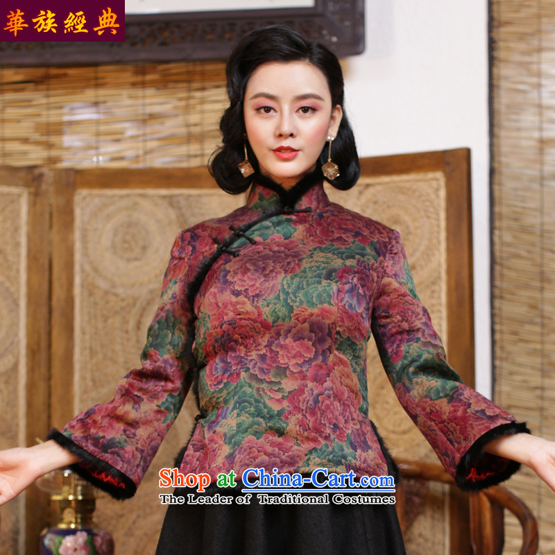 China Ethnic classic silk Heung-cloud Tang dynasty yarn cotton coat women's long-sleeved shirt clip cotton cheongsam Chinese clothing autumn and winter, suit - pre-sale 15 days , L, ethnic Chinese Classic (HUAZUJINGDIAN) , , , shopping on the Internet