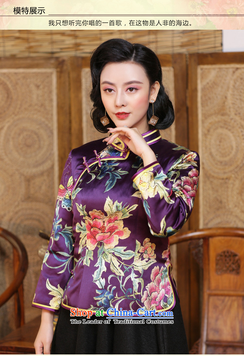 China Ethnic classic silk herbs extract folder cotton shirt qipao Tang Women's clothes autumn and winter jackets robe Chinese improved Purple - 15 days pre-sale S pictures, prices, brand platters! The elections are supplied in the national character of distribution, so action, buy now enjoy more preferential! As soon as possible.