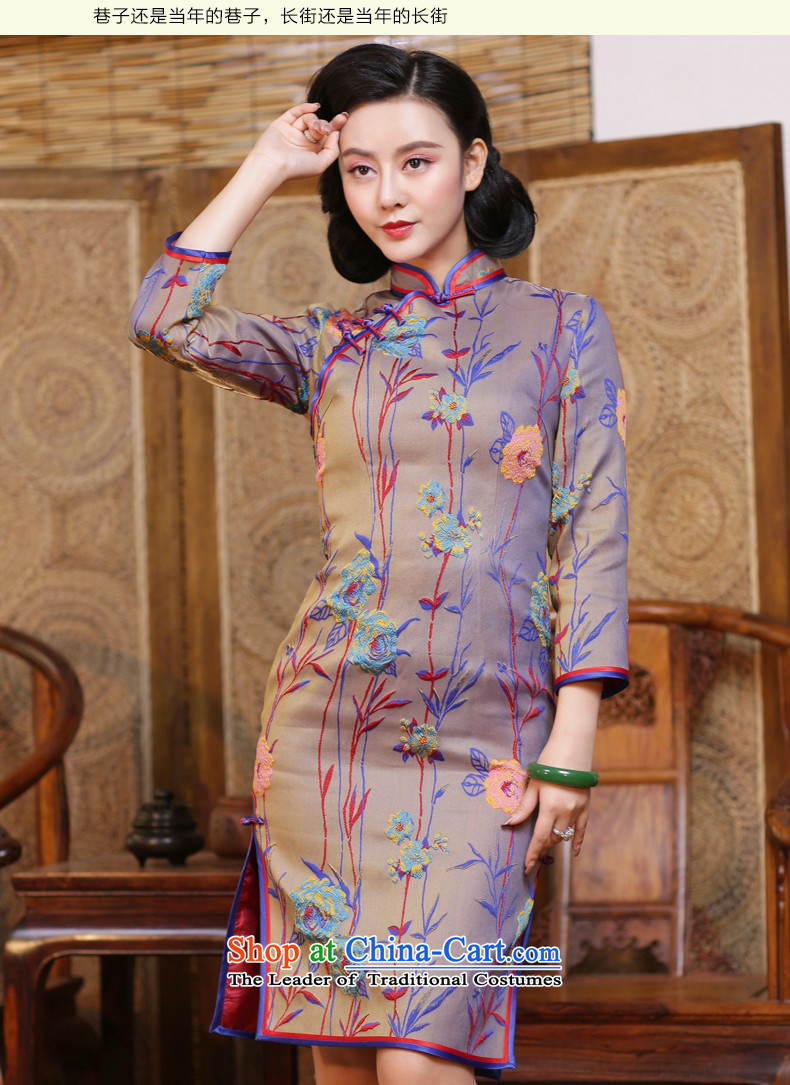 The cheongsam dress 2015 new improved stylish Fall/Winter Collections of 7 cuff ethnic skirt cheongsam dress suits of old Shanghai - 15 days pre-sale S pictures, prices, brand platters! The elections are supplied in the national character of distribution, so action, buy now enjoy more preferential! As soon as possible.