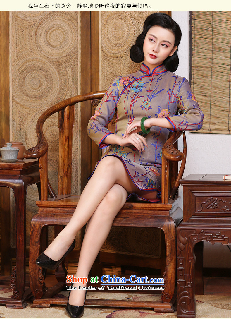 The cheongsam dress 2015 new improved stylish Fall/Winter Collections of 7 cuff ethnic skirt cheongsam dress suits of old Shanghai - 15 days pre-sale S pictures, prices, brand platters! The elections are supplied in the national character of distribution, so action, buy now enjoy more preferential! As soon as possible.