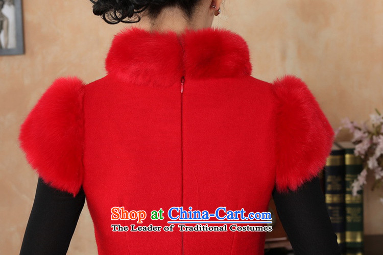 In accordance with the Chinese National wind improvement gel female dresses collar stitching short, Sau San Tong replacing old winter qipao /Y0030# Red 2XL Photo, prices, brand platters! The elections are supplied in the national character of distribution, so action, buy now enjoy more preferential! As soon as possible.