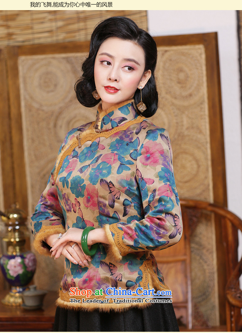 China Ethnic classic silk and cotton yarn folder cloud of incense qipao Ms. Tang dynasty shirt robe of winter clothing Republic of Korea women's Chinese Wind suit - 15 days pre-sale prices, pictures, XXXL brand platters! The elections are supplied in the national character of distribution, so action, buy now enjoy more preferential! As soon as possible.