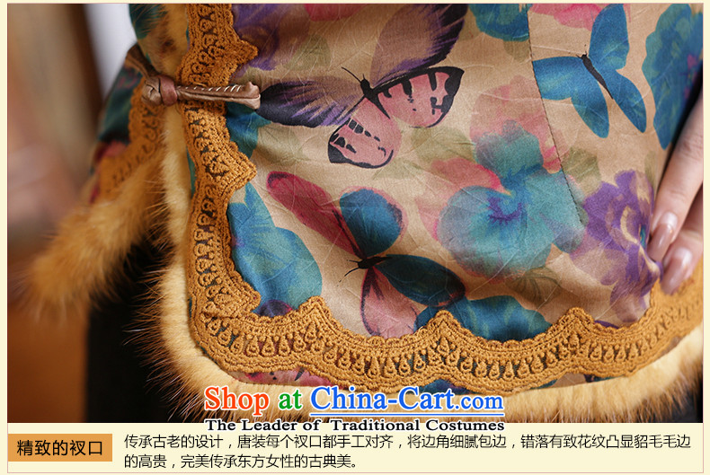 China Ethnic classic silk and cotton yarn folder cloud of incense qipao Ms. Tang dynasty shirt robe of winter clothing Republic of Korea women's Chinese Wind suit - 15 days pre-sale prices, pictures, XXXL brand platters! The elections are supplied in the national character of distribution, so action, buy now enjoy more preferential! As soon as possible.