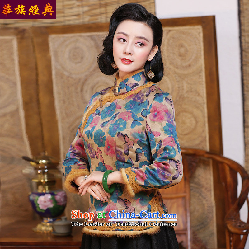 China Ethnic classic silk and cotton yarn folder cloud of incense qipao Ms. Tang dynasty shirt robe of winter clothing Republic of Korea women's Chinese Wind suit - 15 days pre-sale XXXL, Wah-Classic (HUAZUJINGDIAN) , , , shopping on the Internet