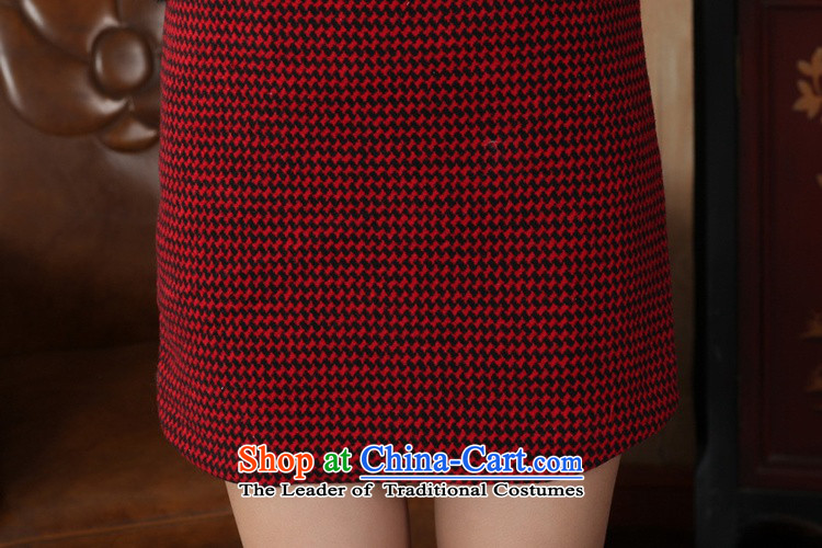 In accordance with the fuser retro ethnic Chinese improved women's dresses need collar Plaid Short Cut of Sau San Tong replacing old qipao winter /Y0031# RED S picture, prices, brand platters! The elections are supplied in the national character of distribution, so action, buy now enjoy more preferential! As soon as possible.