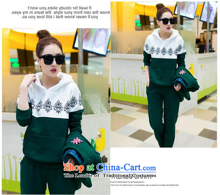 2015 new large cap recreational sport sweater thick wool sweater plus 3-piece set female Fall/Winter Collections dark green XL Photo, prices, brand platters! The elections are supplied in the national character of distribution, so action, buy now enjoy more preferential! As soon as possible.