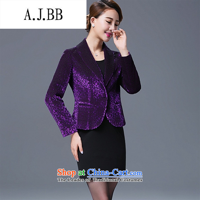 Memnarch 琊 Connie Shop 2015 autumn and winter in the new mother with large numbers of older occupational temperament Sau San banquet jacket small business suit dark violet XXL,A.J.BB,,, shopping on the Internet