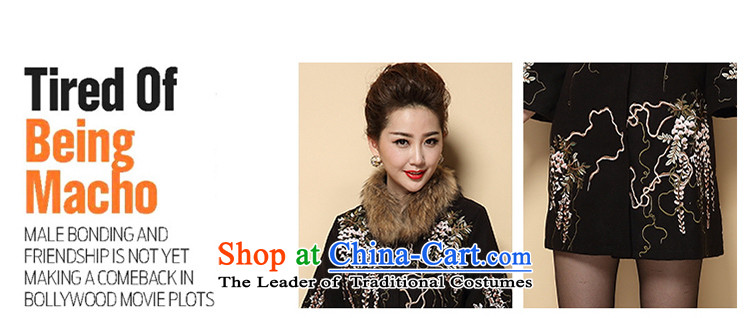 Memnarch 琊 Connie Shop 2015 winter new moms who decorated in older heavy industry embroidered jacket is a gross coats black L picture, prices, brand platters! The elections are supplied in the national character of distribution, so action, buy now enjoy more preferential! As soon as possible.