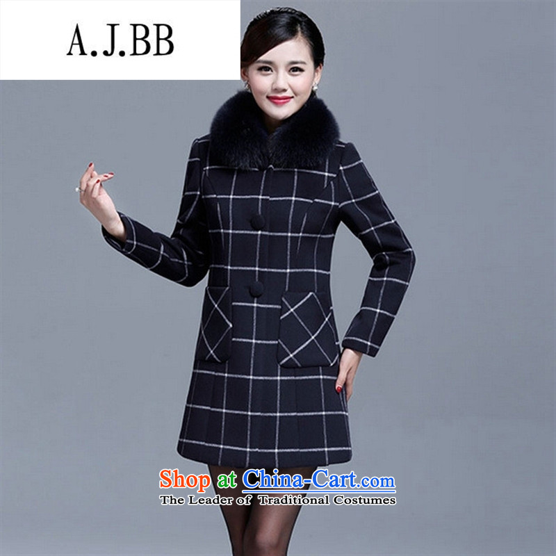 Memnarch 琊 Connie Shop 2015 winter clothing new stylish aware of elegance. Long grid gross jacket coat women? cashmere XL,A.J.BB,,, orange shopping on the Internet