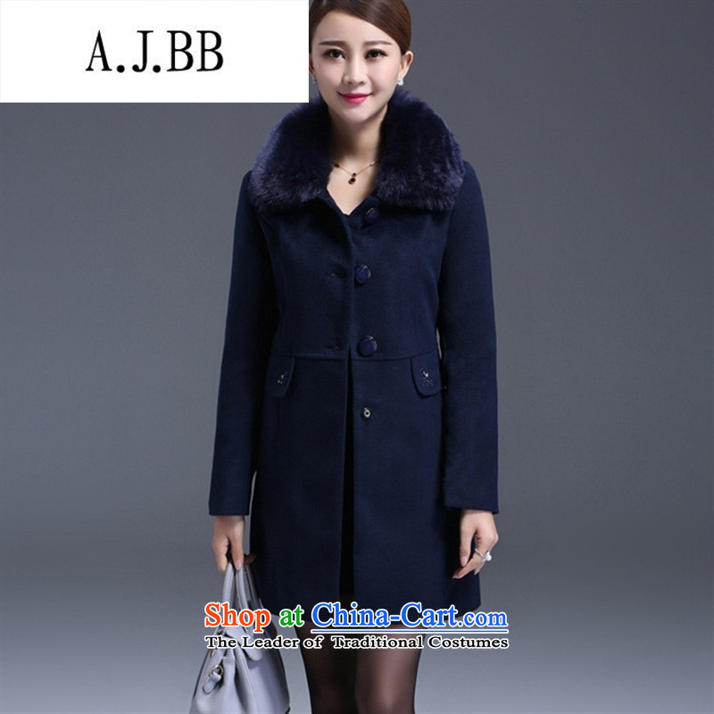 Memnarch 琊 Connie Shop 2015 autumn and winter new Korean minimalist gross for long mother who decorated wine red jacket? wool XL,A.J.BB,,, shopping on the Internet