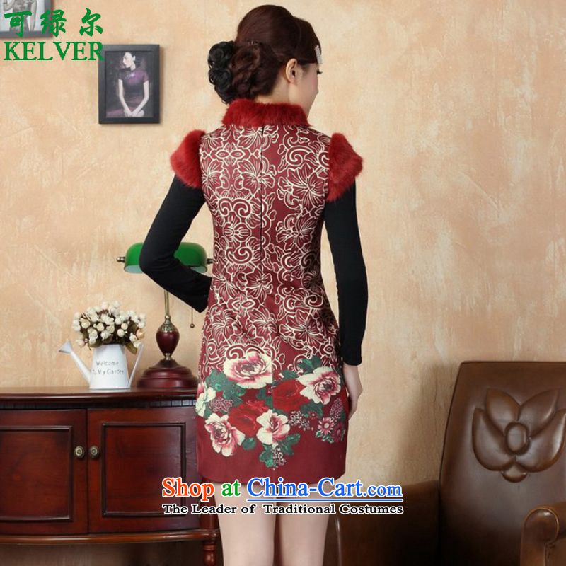 To Green, Retro ethnic stylish new female funk Sau San Tong replacing old winter qipao /Y0019# figure can be green, L, , , , shopping on the Internet