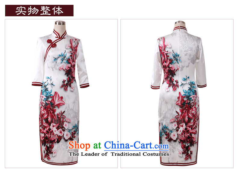 The Butterfly Lovers the summer and autumn of 2015 the new improved fashion, cuff cheongsam dress long Silk Cheongsam 