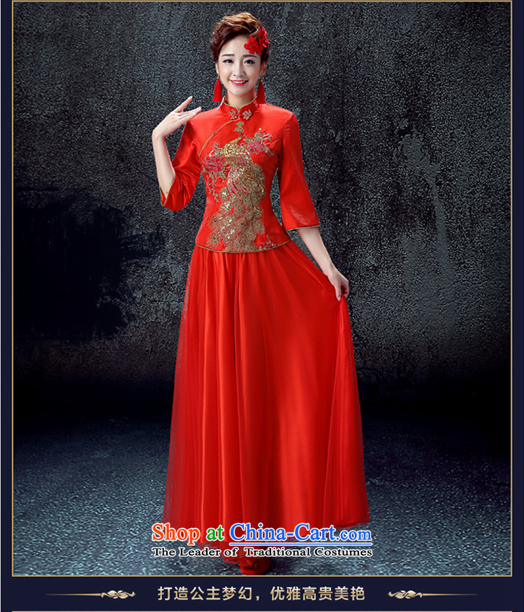The bride services long winter of bows Stylish retro cheongsam wedding dress Chinese wedding dress autumn 2015 new graphics thin cheongsam red XXL picture, prices, brand platters! The elections are supplied in the national character of distribution, so action, buy now enjoy more preferential! As soon as possible.