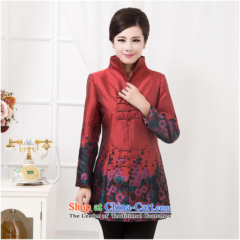 Ms. windbreaker autumn and winter new moms long-sleeved shirt with the elderly in the Chinese Long Neck Jacket of Red 1- day in accordance with the US 5XL, Yi Hwan (meitianyihuan) , , , shopping on the Internet