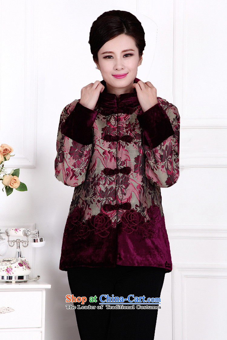 Autumn and winter new elderly female middle-aged ladies jacket coat mother Chinese boxed robe dark red thin cotton 2XL Photo, prices, brand platters! The elections are supplied in the national character of distribution, so action, buy now enjoy more preferential! As soon as possible.