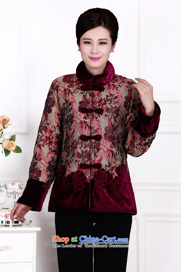 Autumn and winter new elderly female middle-aged ladies jacket coat mother Chinese boxed robe dark red thin cotton 2XL Photo, prices, brand platters! The elections are supplied in the national character of distribution, so action, buy now enjoy more preferential! As soon as possible.