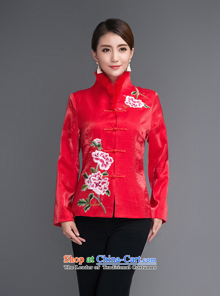 The restaurant at the autumn and winter clothing, replacing the girl Chinese embroidery improved jacket coat shirt rabbit hair for cotton coat thin red cotton XL Photo, prices, brand platters! The elections are supplied in the national character of distribution, so action, buy now enjoy more preferential! As soon as possible.