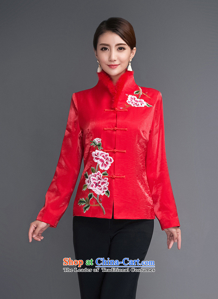The restaurant at the autumn and winter clothing, replacing the girl Chinese embroidery improved jacket coat shirt rabbit hair for cotton coat thin red cotton XL Photo, prices, brand platters! The elections are supplied in the national character of distribution, so action, buy now enjoy more preferential! As soon as possible.