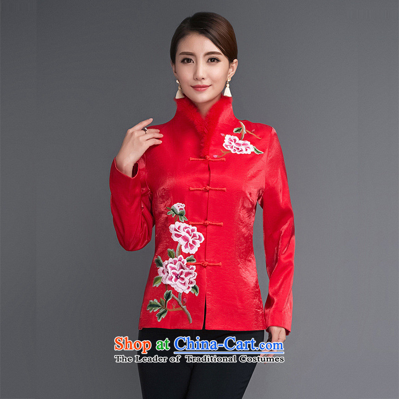 The restaurant at the autumn and winter clothing, replacing the girl Chinese embroidery improved jacket coat shirt rabbit hair for cotton coat thin red cotton XL, us in accordance with the property (meitianyihuan days) , , , shopping on the Internet