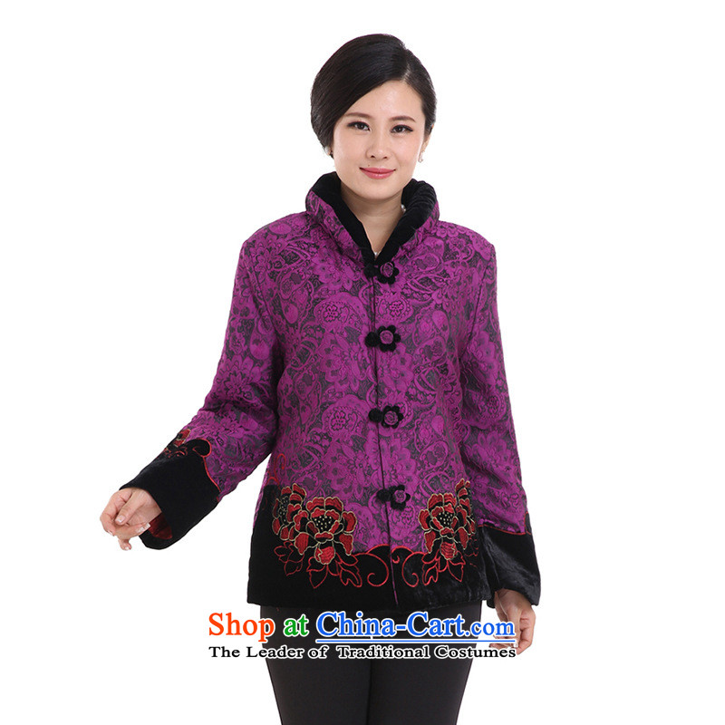 The elderly in the countrysides president of autumn and winter clothes jacket cotton coat mother Chinese robe new boxed purple thin cotton XL, us in accordance with the property (meitianyihuan days) , , , shopping on the Internet