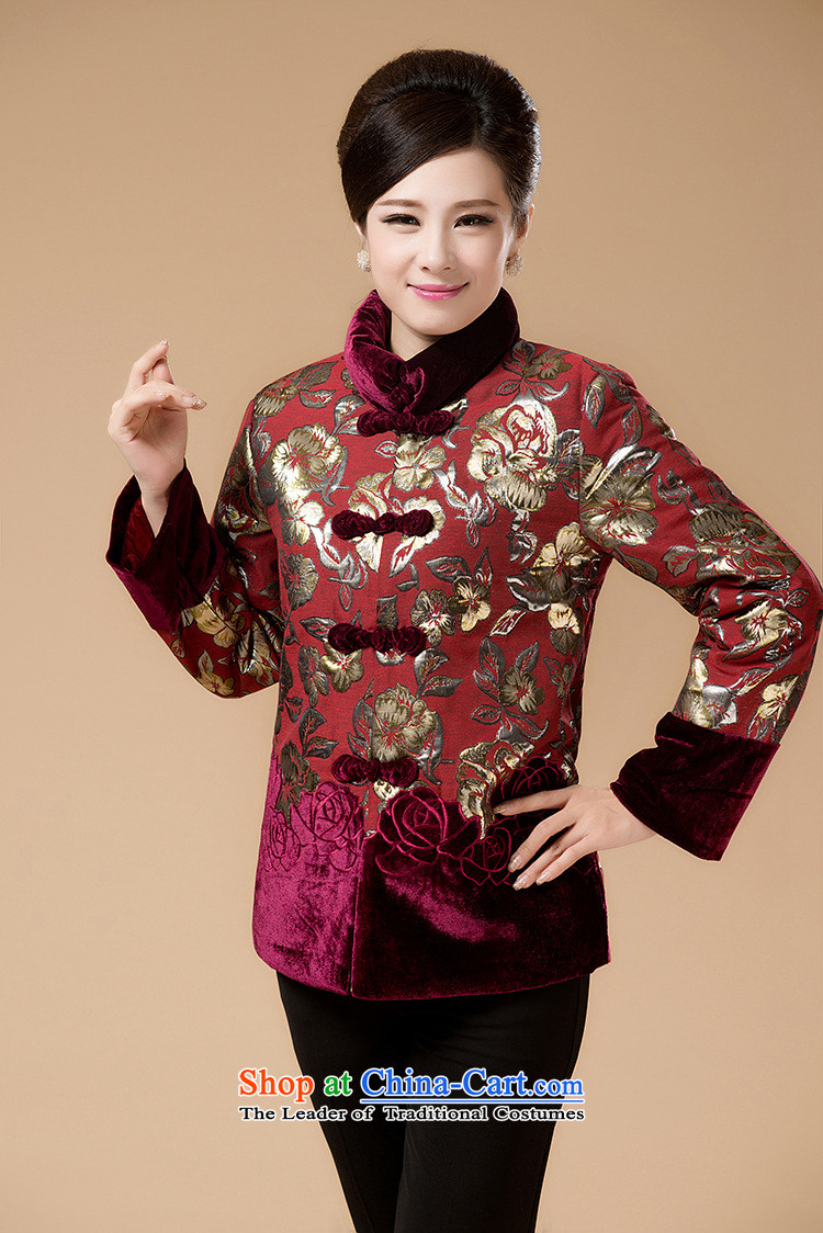 Ms. older jacket middle-aged moms load of autumn and winter long-sleeved shirt thoroughly older persons serving dark red cotton shirt thin cotton 3XL picture, prices, brand platters! The elections are supplied in the national character of distribution, so action, buy now enjoy more preferential! As soon as possible.