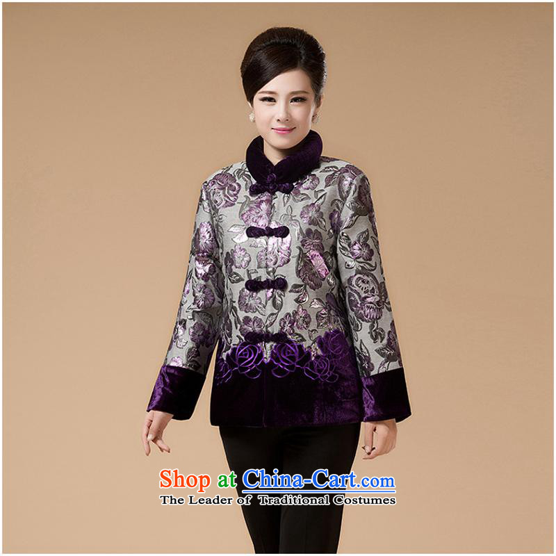 Ms. older jacket middle-aged moms load of autumn and winter long-sleeved shirt thoroughly older persons serving dark red cotton shirt thin cotton 3XL, us day in accordance with the property (meitianyihuan) , , , shopping on the Internet