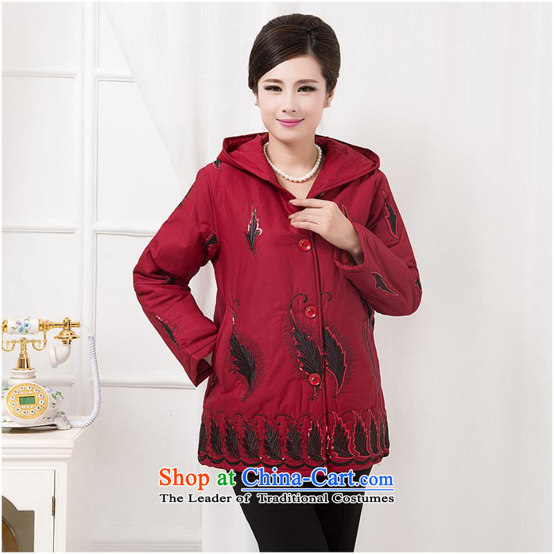 The autumn and winter new Women's jacket, Ms. Mama older loose long-sleeved sweater ãþòâ Chinese cotton coat red stripes in accordance with the property and the days 4XL, (meitianyihuan) , , , shopping on the Internet