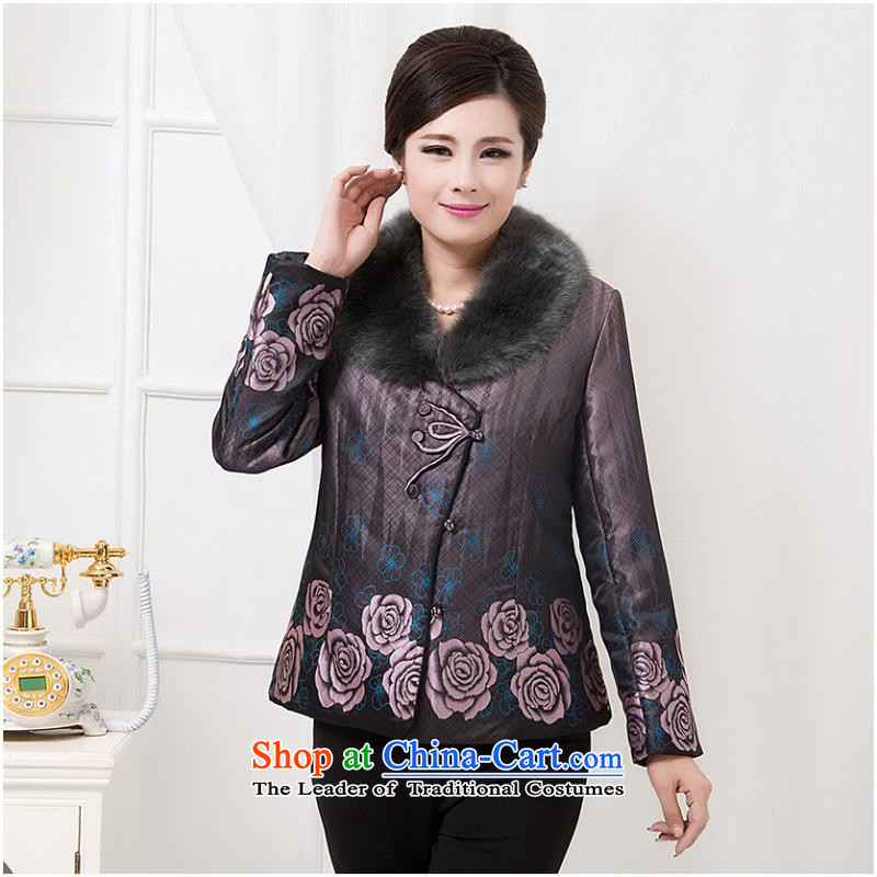 President of autumn and winter clothes in the countrysides load mother older Chinese cotton coat jacket New China wind gray coat 2XL, us day in accordance with the property (meitianyihuan) , , , shopping on the Internet