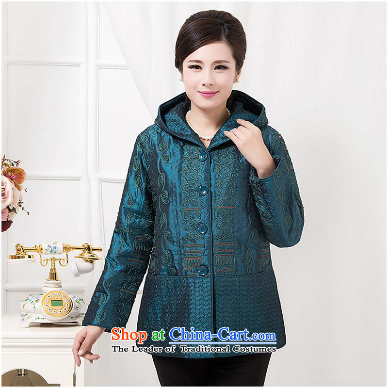President of autumn and winter coat in older mother Chinese shirt jacket with China wind cotton coat new dark red stripes in the United States and days together 4XL, (meitianyihuan) , , , shopping on the Internet