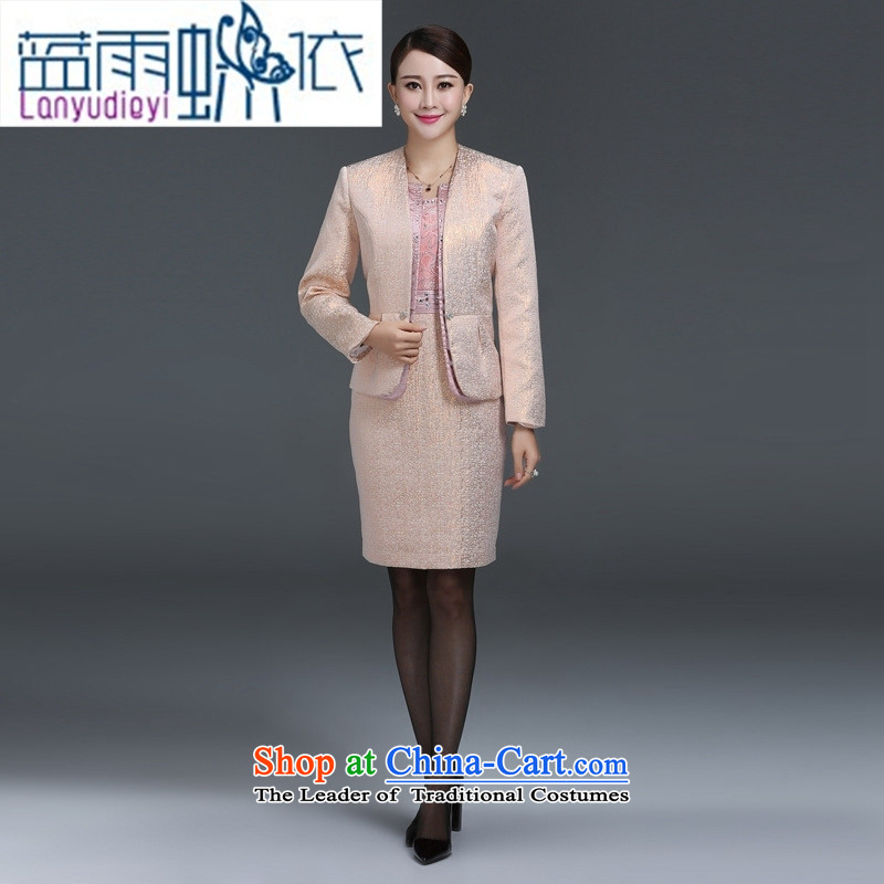 Ya-ting Shop Boxed autumn 2015 mother high-end wedding large female dress in older dresses two kit skirt gold-orange XL, blue rain butterfly according to , , , shopping on the Internet