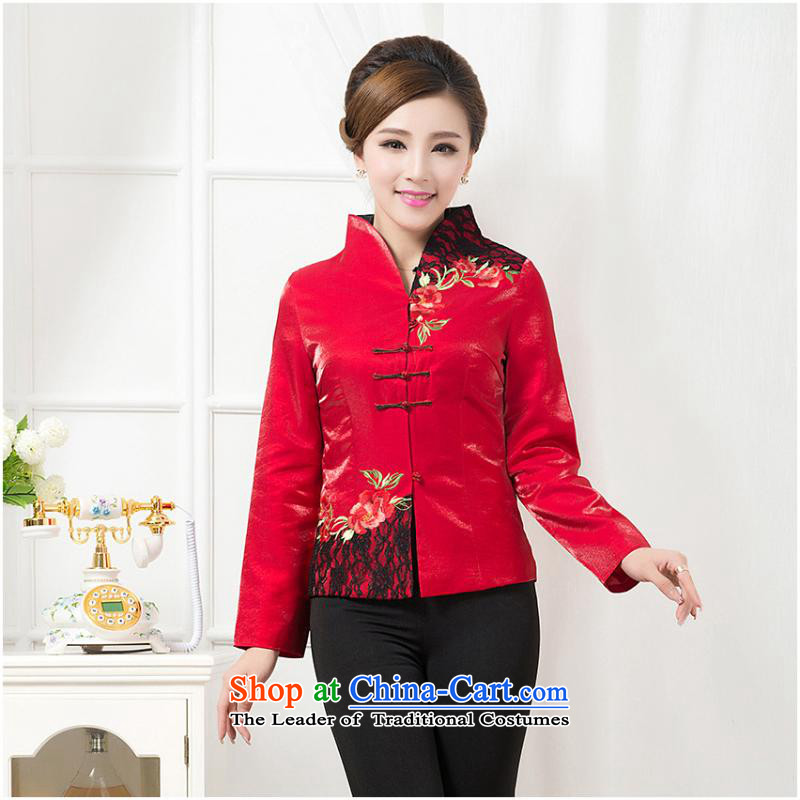 President of autumn and winter coats long-sleeved shirt with Chinese cotton workers mother serving tea art hotel red cotton robe 2XL, us day in accordance with the property (meitianyihuan) , , , shopping on the Internet