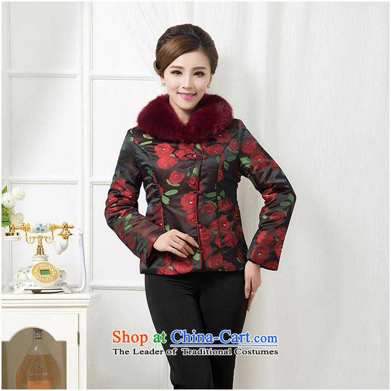Ms. autumn and winter China wind long-sleeved shirt jacket coat in the mother of older red cotton robe new 5XL, us in accordance with the Hwan (meitianyihuan days) , , , shopping on the Internet