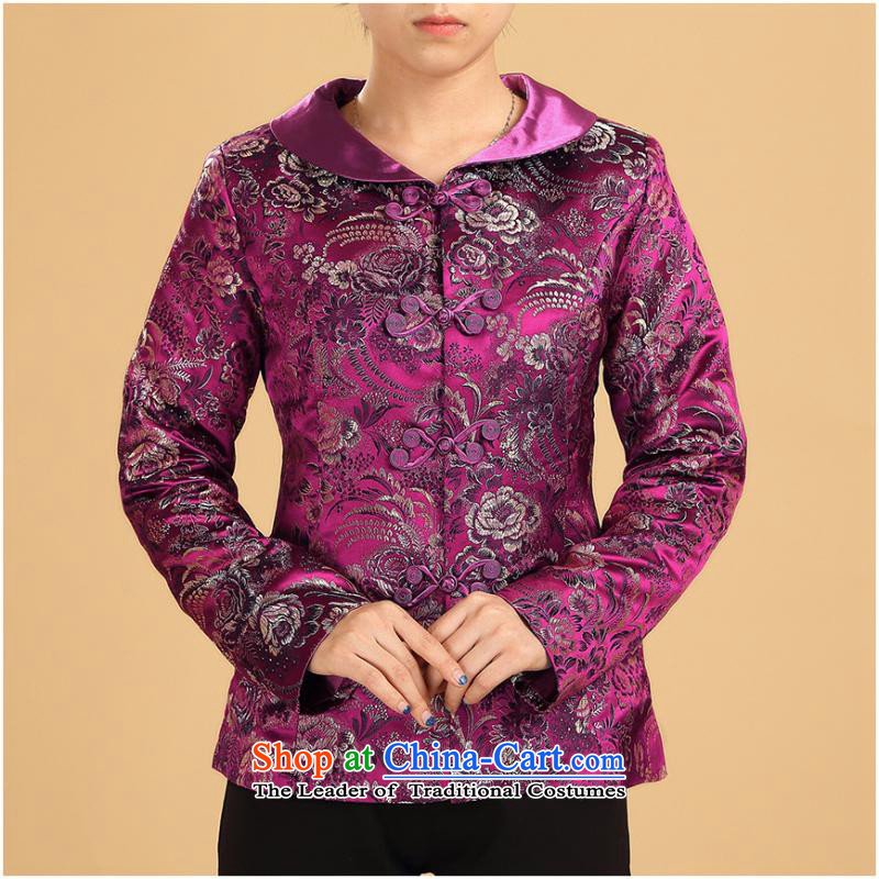 The autumn and winter load tea art Tang Dynasty Restaurant serving a long-sleeved shirt, work with Chinese Jacket coat mother red stripes in the United States and days together 4XL, (meitianyihuan) , , , shopping on the Internet