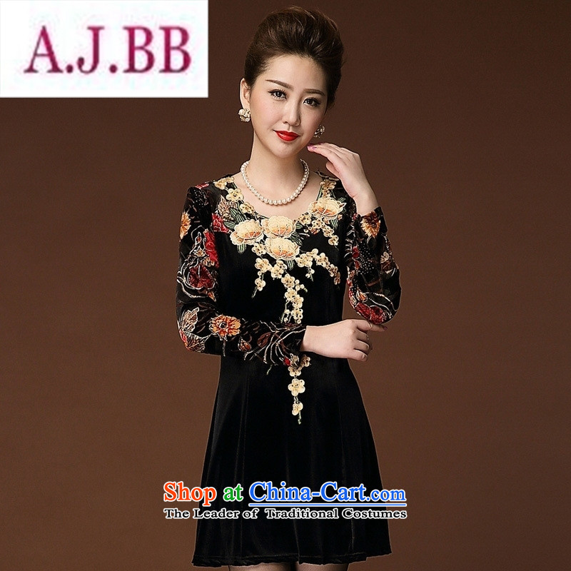 Ms Rebecca Pun stylish shops fall inside the skirt 2015 new and old age are large middle-aged moms replace Kim velvet safflower XL,A.J.BB,,, shopping on the Internet