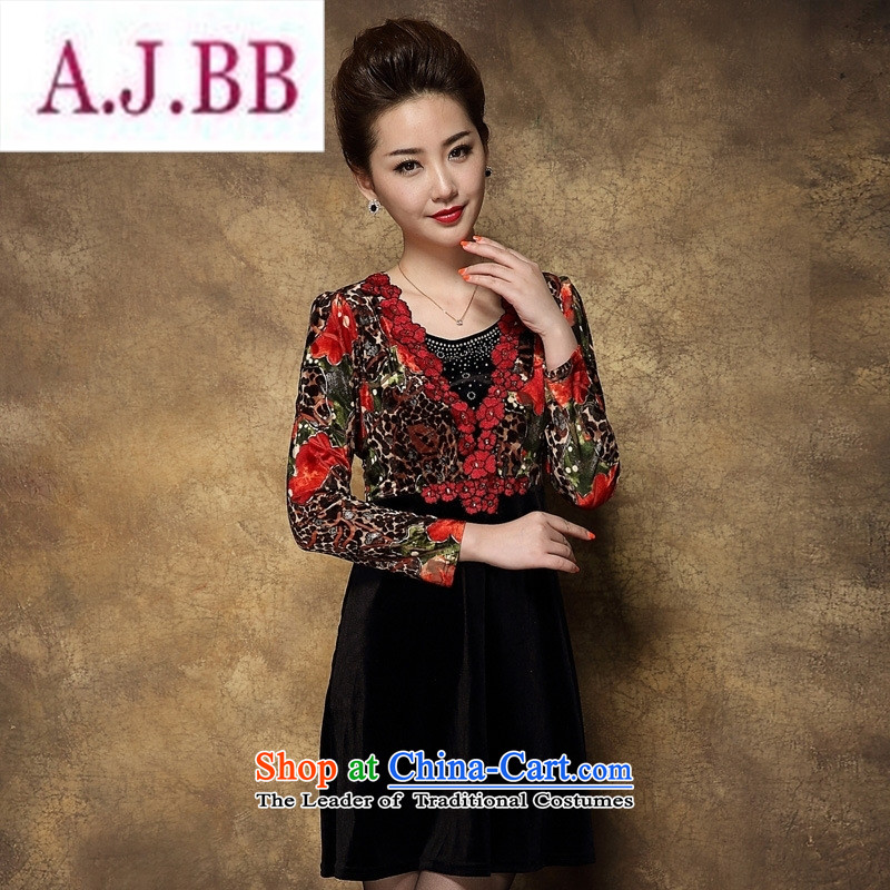 Ms Rebecca Pun stylish shops fall inside the skirt the new and old age are larger middle-aged mother Kim installed wedding velvet red 3XL,A.J.BB,,, shopping on the Internet