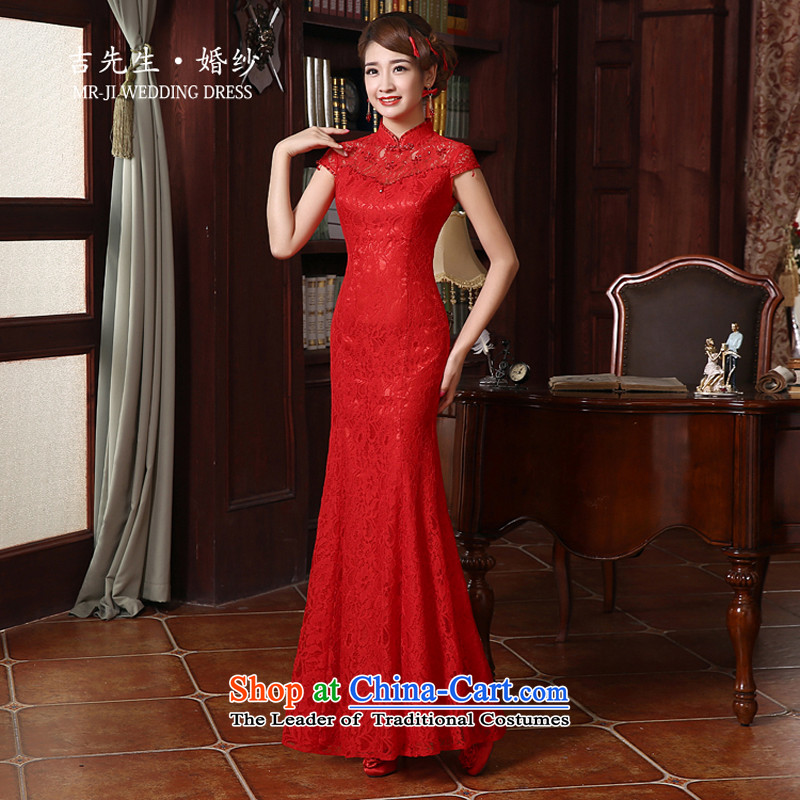 Mr. Guissé 2015 new design elements of Chinese traditional stylish and elegant and sexy package and long qipao gown toasting champagne crowsfoot red S (MRJI) , , , shopping on the Internet