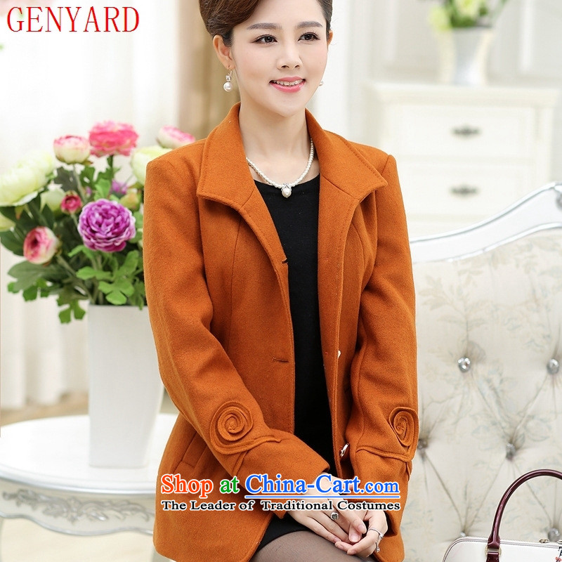 The elderly in the large GENYARD women's gross middle-aged female shirt? Boxed short of autumn and winter load new wool a jacket 3XL,GENYARD,,, orange shopping on the Internet